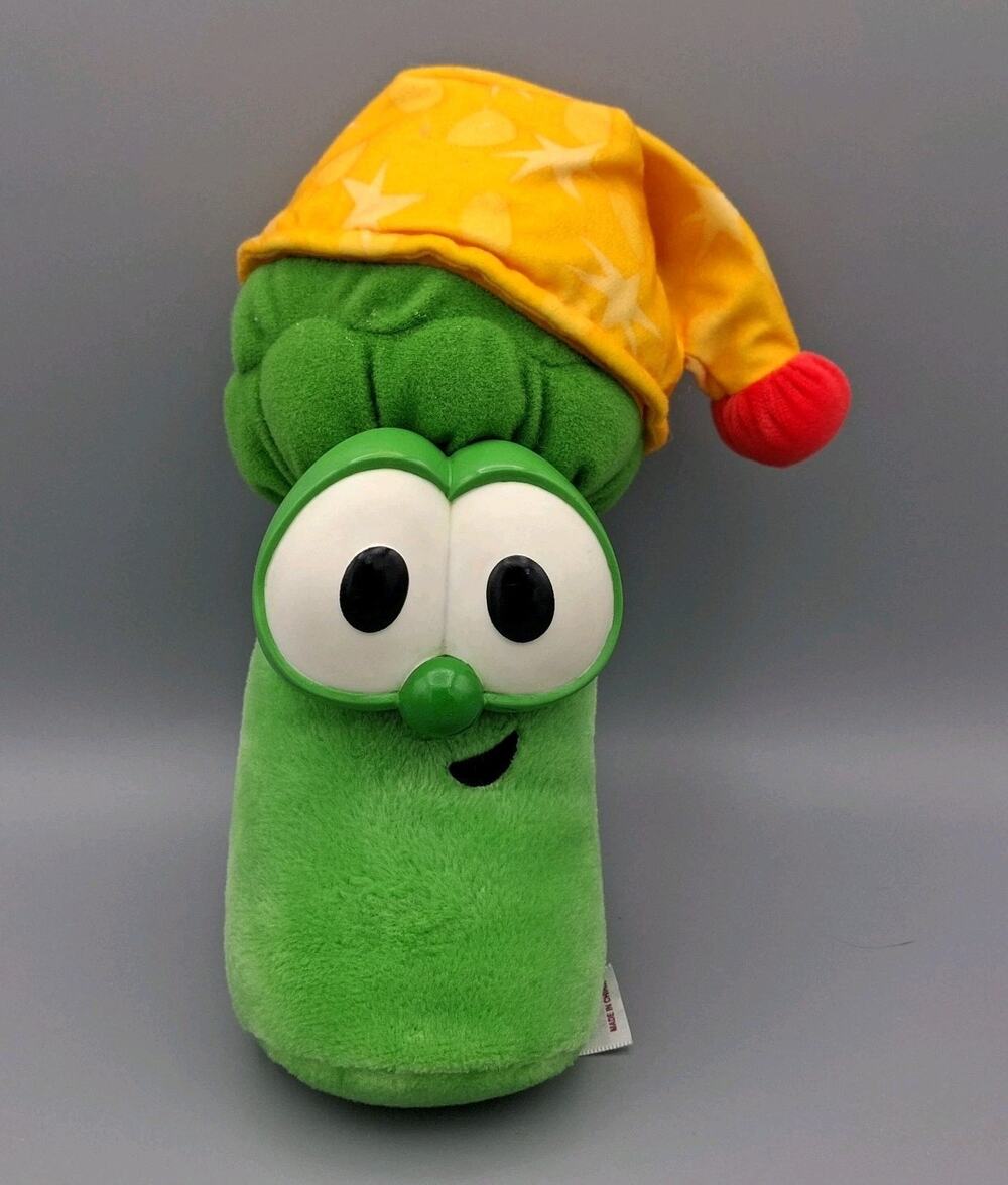 Fisher Price 1999 Veggie Tales Junior Asparagus Plush Light Up Sings Bedtime